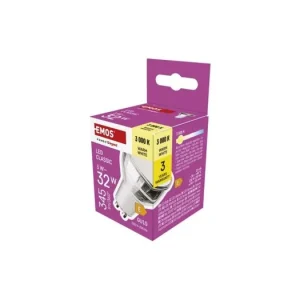 LED žárovka Classic MR16 stříbrná/ GU10 / 3 W (32 W) / 345 lm / teplá bílá Výprodej