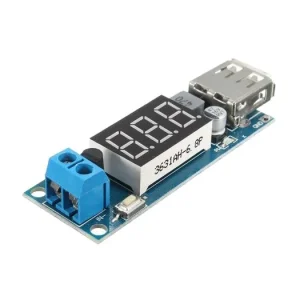 Napájecí modul, step-down měnič 4,5-40V na 5V/2A, USB+voltmetr Akce