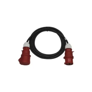 3 fázový venkovní prodlužovací kabel 25 m / 1 zásuvka / černý / guma / 400 V / 4 mm2 Koupit Online