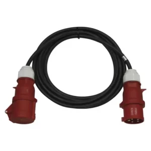 3 fázový venkovní prodlužovací kabel 15 m / 1 zásuvka / černý / guma / 400 V / 4 mm2 Tovární Cena