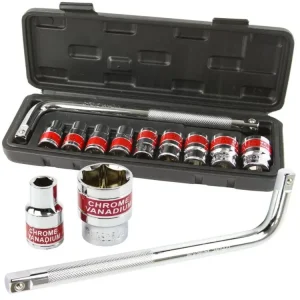 Značkový Nástrčné hlavice 10-24mm, 1/2", 9ks s L klíčem MAR-POL