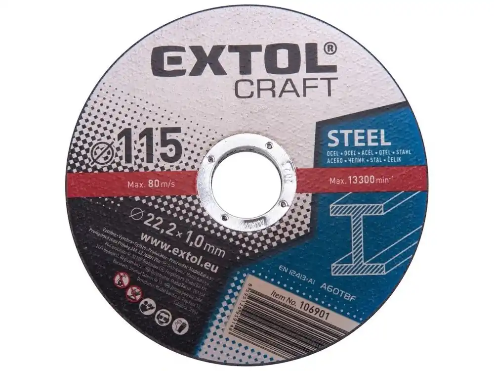 Akční Cena Kotouče řezné na kov, 5ks, 115x1,0x22,2mm, EXTOL CRAFT