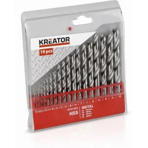 19 ks HSS Vrtáků do kovu 1-10 mm KREATOR Sleva